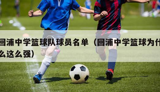 回浦中学篮球队球员名单（回浦中学篮球为什么这么强）